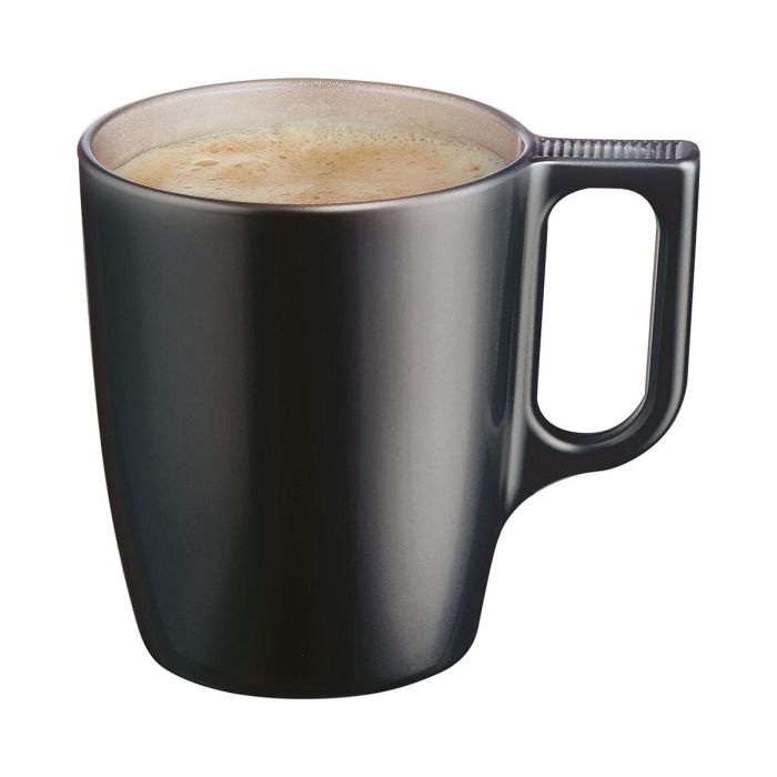 Taza Mug Luminarc Flashy Negro 250 ml Vidrio (6 Unidades) 1