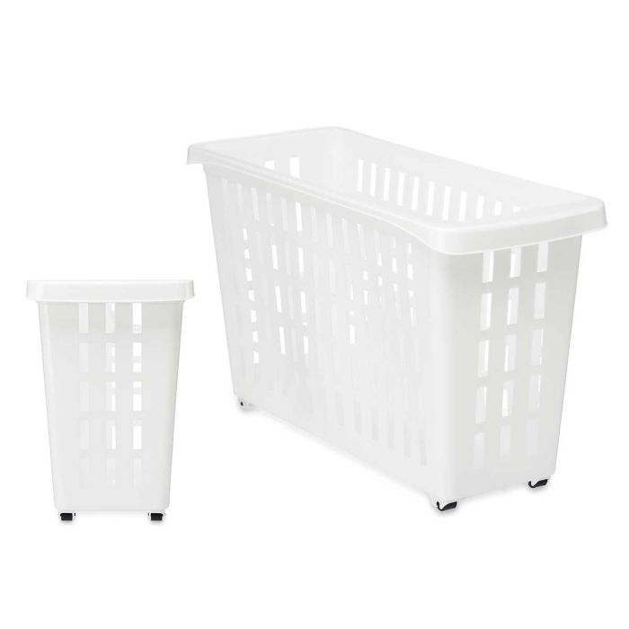 Organizador plástico para armario con ruedas, blanco Kipit 17.5x26x46 cm (12 Unidades)