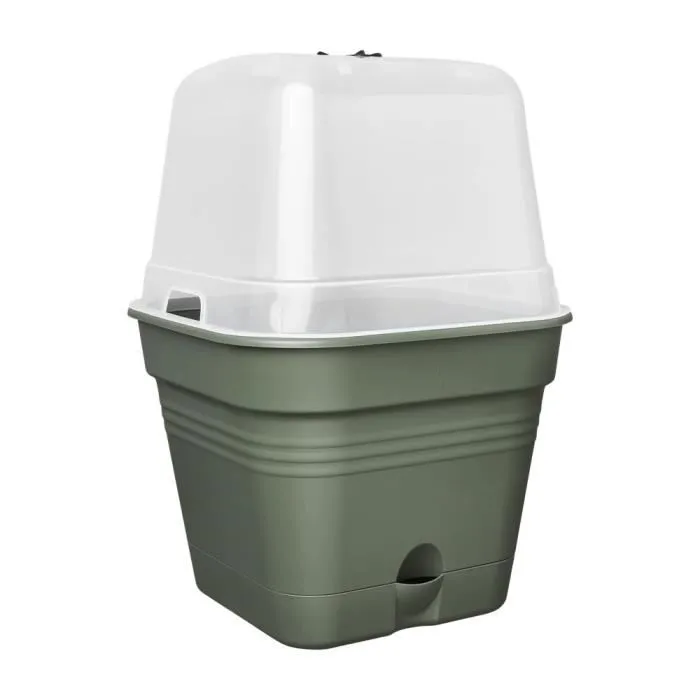 Elho Green Basics Maceta de cultivo cuadrada - Ø 35 cm - Plástico - 14 l - Verde 2