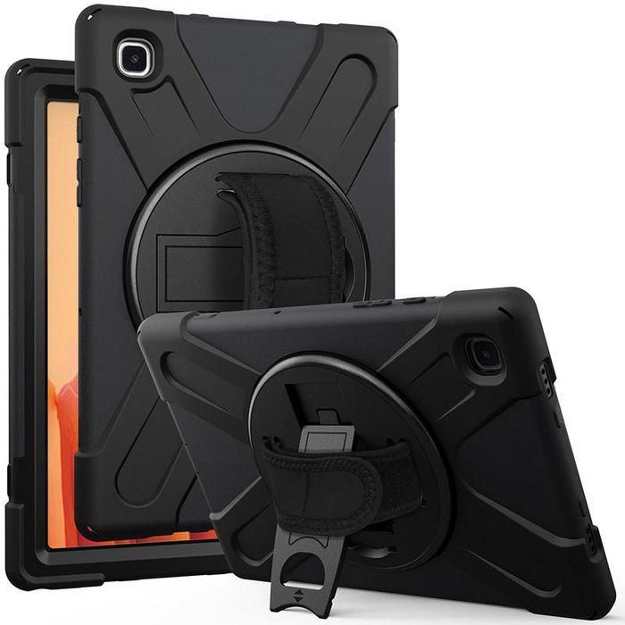 eSTUFF Funda Defender AUSTIN Antigolpes para Samsung Galaxy Tab A7 10.4, con Soporte 360°, Asa y Correa de Hombro, Negra 4