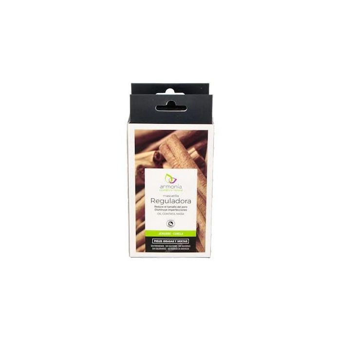 ARMONIA Mascarilla Facial Reguladora Jengibre-Canela Piel Grasa y Poros con Pepino y Ácido Salicílico 12 Sobres