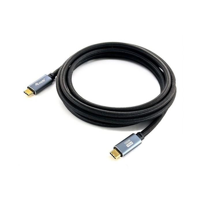 EQUIP 128359 Cable USB-C a USB-C 3.2 Gen 2 Macho/Macho 3m 100W PD 4K/60Hz 10Gbps Negro 1 EQUIP 128359 Cable USB-C a USB-C 3.2 Gen 2 Macho/Macho 3m 100W PD 4K/60Hz 10Gbps Negro 1
