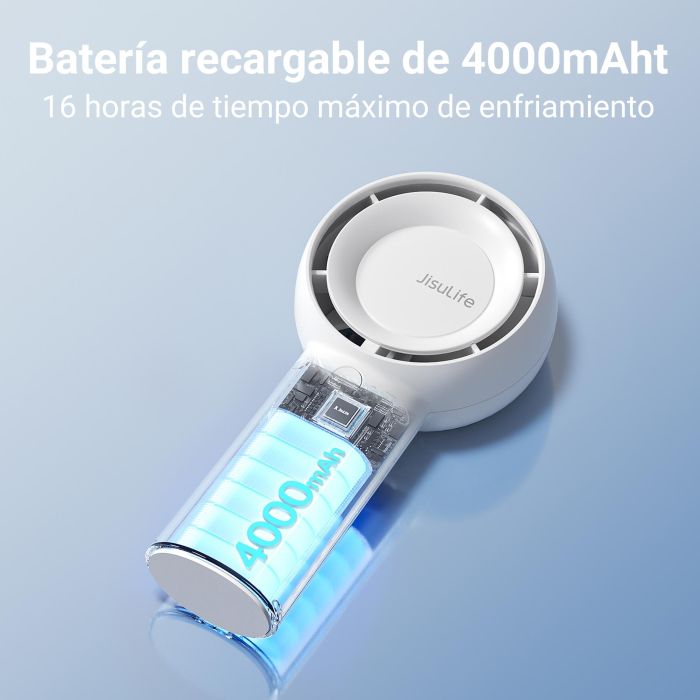 Jisulife FA43 Ventilador Portátil Life 5 Plus, Mano/Sobremesa, 5 Velocidades, Batería 4000 mAh, 15.5h Autonomía, USB-C 4 Jisulife FA43 Ventilador Portátil Life 5 Plus, Mano/Sobremesa, 5 Velocidades, Batería 4000 mAh, 15.5h Autonomía, USB-C 4