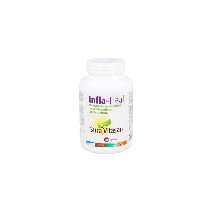 SURA VITASAN Infla Heal 180 Cápsulas. Enzimas digestivas con Zinc para huesos e inmunidad.