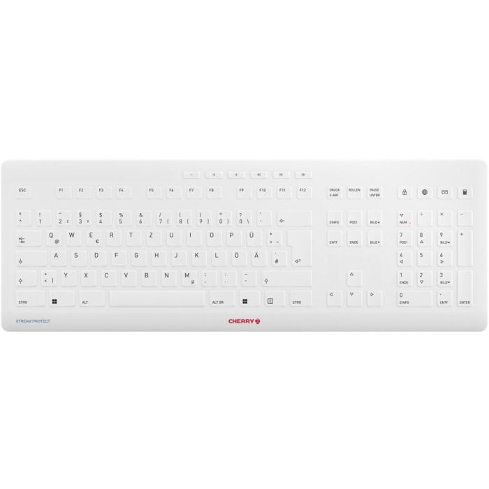 Cherry Teclado STREAM PROTECT Inalámbrico Blanco [DE]