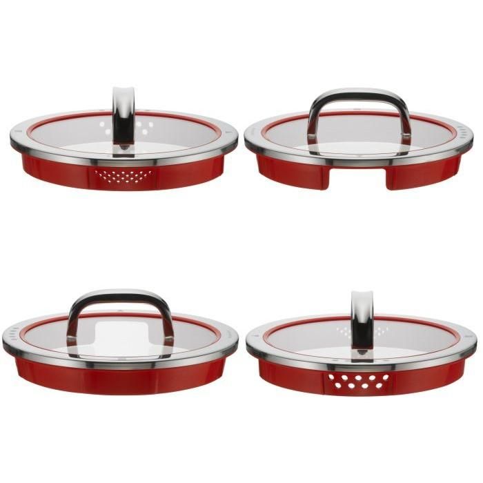 WMF 8900541245 Tapa de Cristal Function4 para Cacerola, Roja y Acero Inoxidable, 16 cm de Diámetro 5