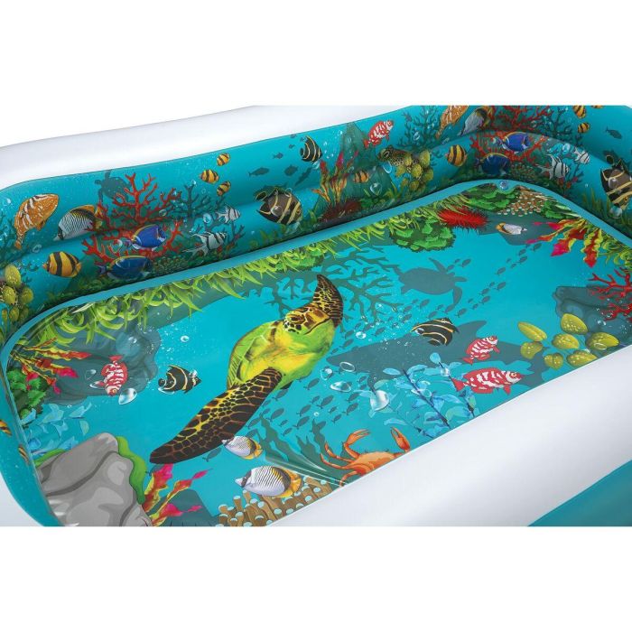 Bestway Piscina Hinchable 2 Camaras Fondo 3D Marino con Accesorios 262x175x51 cm +3 Años Jardin 54177 9