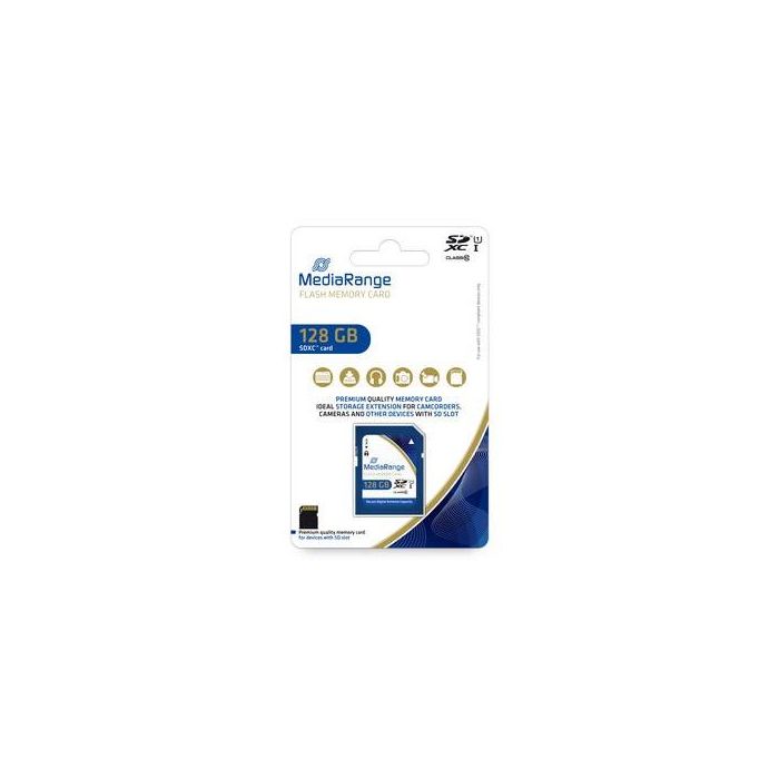 MediaRange MR969 Tarjeta SDXC 128GB Clase 10 UHS-I - 80MB/s Lectura, 10MB/s Escritura