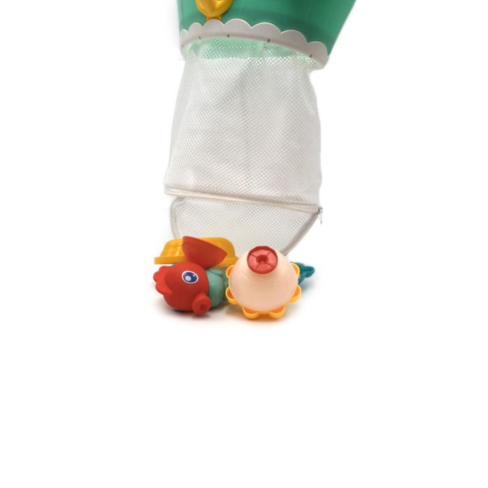 Tachan Juguetero de Baño con Accesorios: Barquitos, Moldes Animales, Caballito de Mar - Red Transpirable con Ventosas (+12 meses) 4