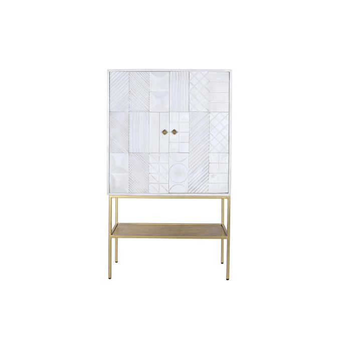 Aparador DKD Home Decor Blanco Dorado Metal Madera de mango 91 x 44 x 152 cm 5
