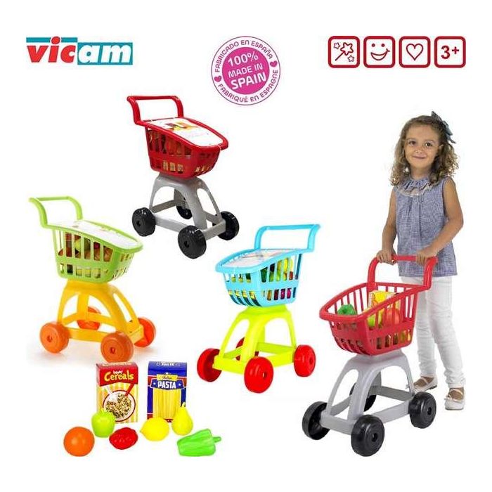 Carro de compra con frutas, verduras y cajas de alimentos - modelos surtidos 2 Carro de compra con frutas, verduras y cajas de alimentos - modelos surtidos 2