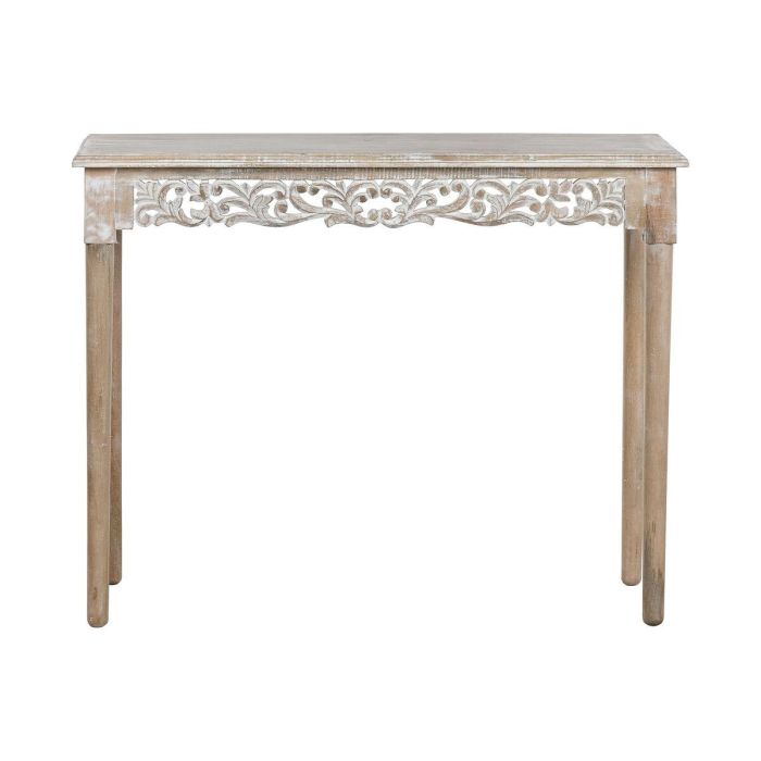 DKD Home Decor Consola Indio de Madera de Mango Natural y Blanco, Desmontable, 100.5 cm Ancho x 39 cm Fondo x 79 cm Alto 1 DKD Home Decor Consola Indio de Madera de Mango Natural y Blanco, Desmontable, 100.5 cm Ancho x 39 cm Fondo x 79 cm Alto 1