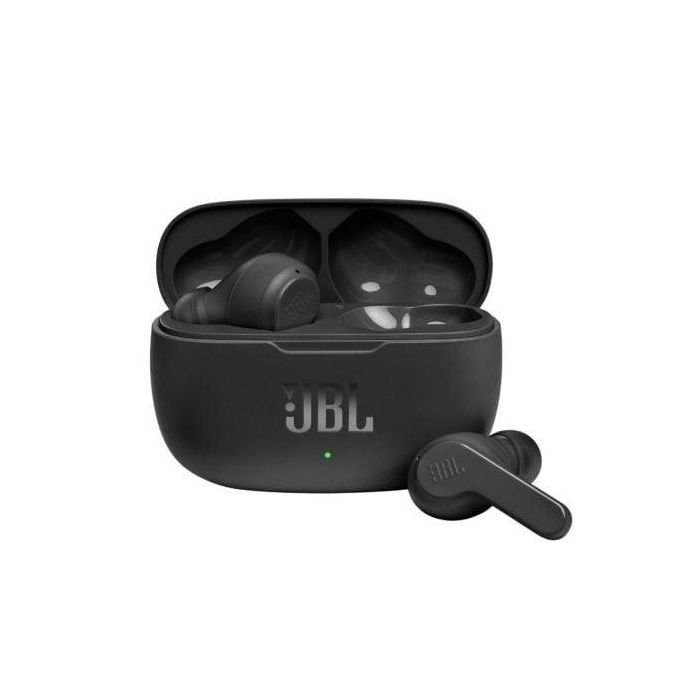 JBL JBLW200TWSBLK Auriculares In-Ear Bluetooth True Wireless Wave 200TWS Sonido Deep Bass, 20h Autonomía, Estuche de Carga, Negros JBL JBLW200TWSBLK Auriculares In-Ear Bluetooth True Wireless Wave 200TWS Sonido Deep Bass, 20h Autonomía, Estuche de Carga, Negros