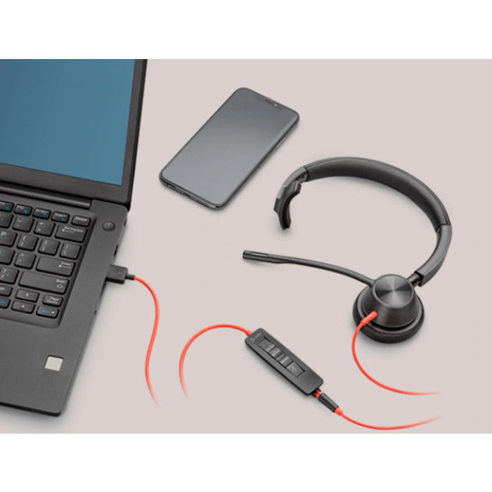 Plantronics Auricular Blackwire 3310 Diadema Cable USB-C/A Monoaural con Micrófono y Cert. Microsoft Teams 4