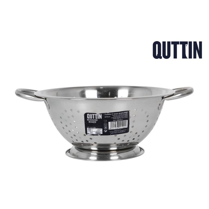 Quttin Colador de Acero con Asas, 24 cm (12 Unidades)