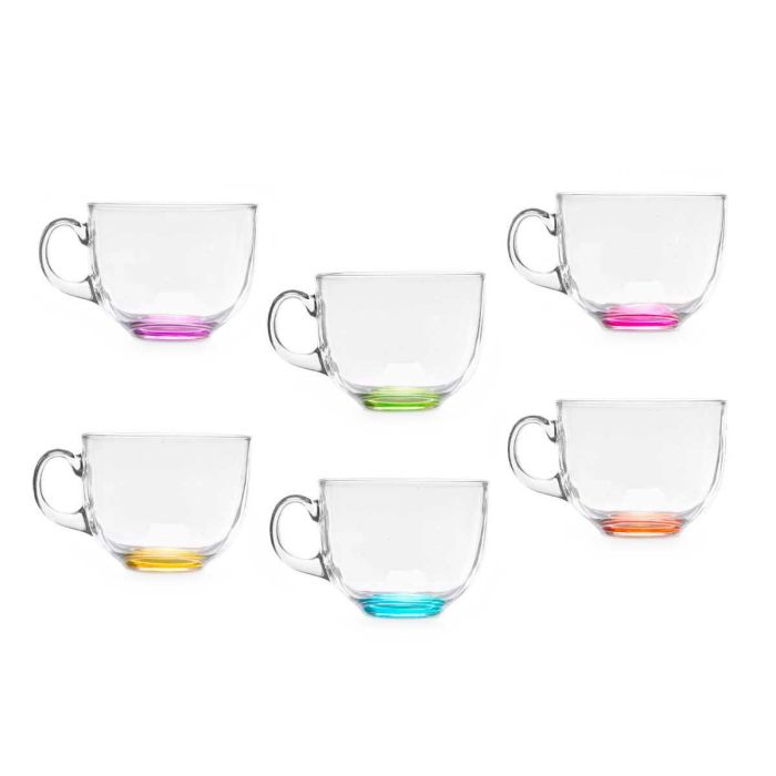 Tazon Desayuno Cristal Jumbo Base Color Surtidos70Ml Vivalto 13X8CM (48 Unidades) 1 Tazon Desayuno Cristal Jumbo Base Color Surtidos70Ml Vivalto 13X8CM (48 Unidades) 1