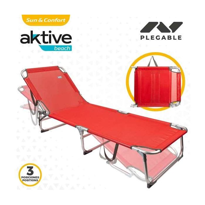 Tumbona plegable aluminio 3 posiciones modelo menorca textileno con asa 188x58x30/68cm 1 Tumbona plegable aluminio 3 posiciones modelo menorca textileno con asa 188x58x30/68cm 1