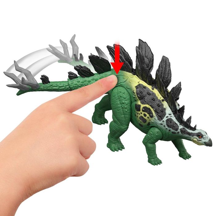 Mattel Jurassic World Dinosaurio Stegosaurus Figura de Acción Gigantic Trackers Jkl85 35.6cm 2