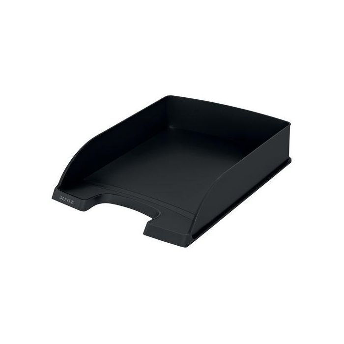 Leitz Bandeja Sobremesa Porta Documentos Plástico Reciclado Negro 255x357x70 mm para A4, Gama Recycle Certificación Blue Angel