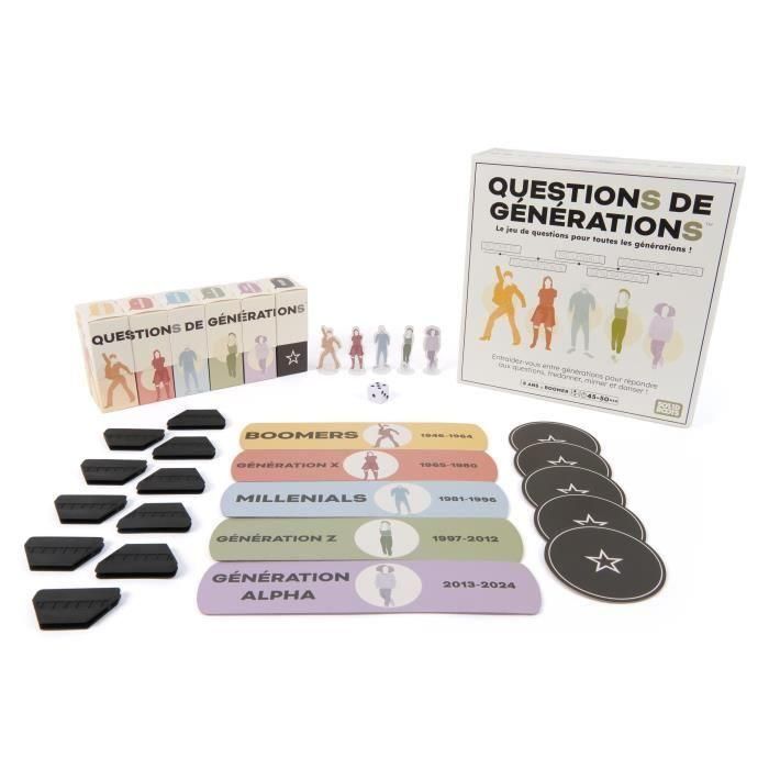 Spinmaster SPI6074217 Preguntas Generacionales - Juego de mesa con 2000 preguntas y 100 retos, a partir de 8 años 2
