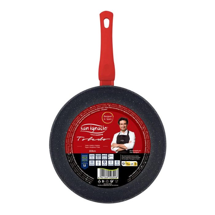 San Ignacio Sartén de Aluminio Forjado Inducción Ø28 cm, Antiadherente Marmolado, Mango Rojo Tacto Suave, Sin PFOA ni BPA 4 San Ignacio Sartén de Aluminio Forjado Inducción Ø28 cm, Antiadherente Marmolado, Mango Rojo Tacto Suave, Sin PFOA ni BPA 4