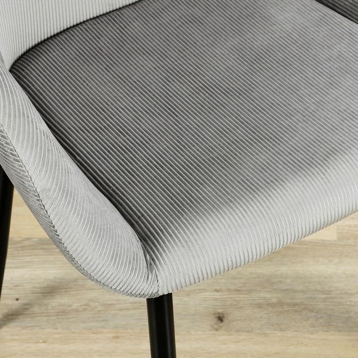 Home Deco Factory Butaca Gris Giulia - Estilo Escandinavo, Tapizado de Terciopelo, Patas de Metal 5