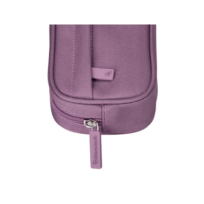 Estuche Portatodo Liderpapel Classic Ovalado 2 Cremalleras Con Bolsillo Delantero 210x90 mm Morado Empolvado 6