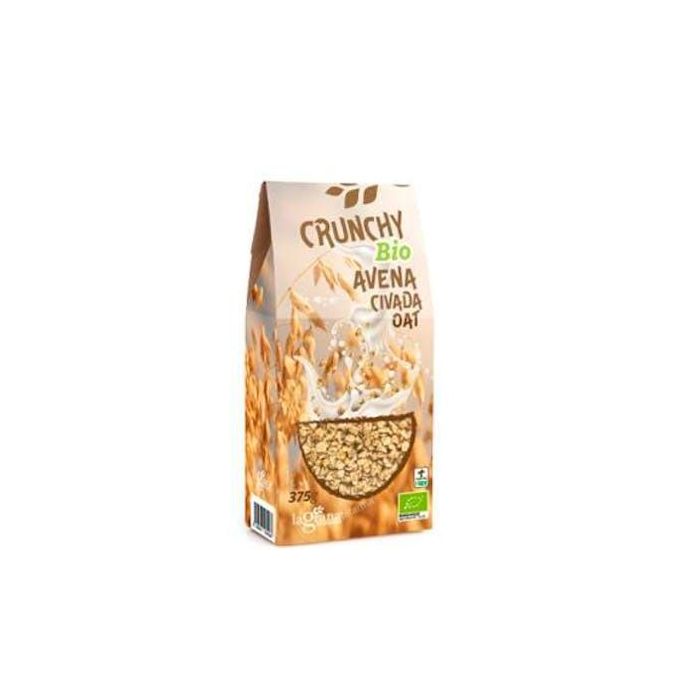 LA GRANA Crunchy Avena Integral Ecológica 375g - Muesli Crujiente de Copos de Avena BIO