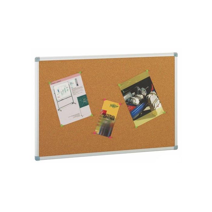 Faibo Tablero de Corcho 90x120 cm con Marco de Fibra de 10 mm