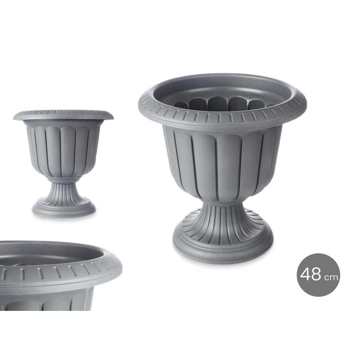 Macetero Copa 48 cm diámetro antracita Ibergarden - Plastico PP (5 Unidades) Macetero Copa 48 cm diámetro antracita Ibergarden - Plastico PP (5 Unidades)