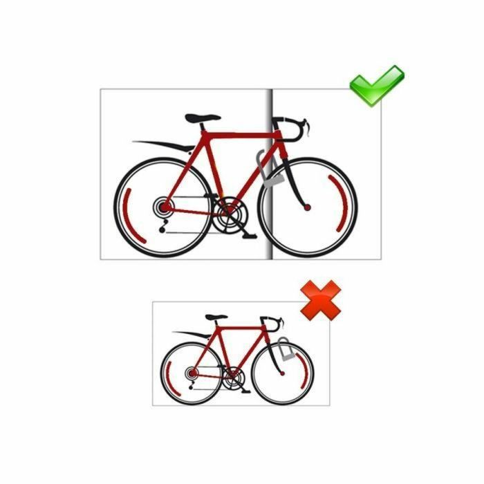 Master Lock Candado en U con Cable y Llave - Modelo XL - Acero Cementado, Doble Grillete, Cable 1.20m - Soporte Bicicleta 2