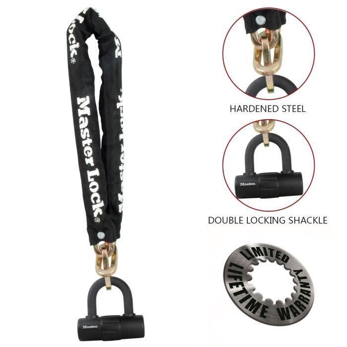 Cadena antirrobo para moto de alta seguridad Masterlock L0,9 1