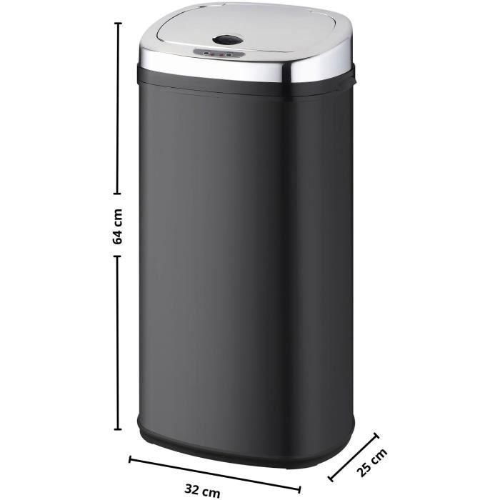 MOVIMIENTO DE COCINA Papelera de cocina automática con flejes LARGO - 42 L - 32x25x64 cm - Negro 5 MOVIMIENTO DE COCINA Papelera de cocina automática con flejes LARGO - 42 L - 32x25x64 cm - Negro 5
