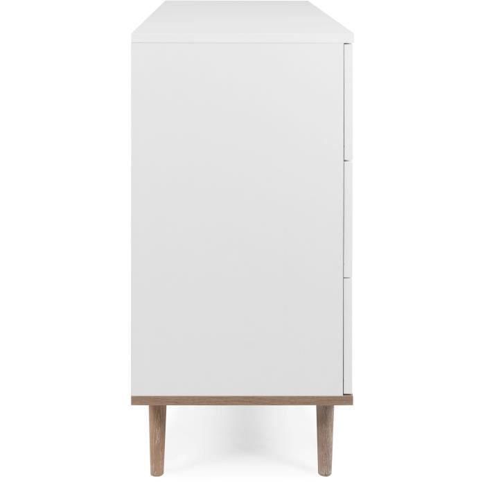 Cómoda Göteborg 6 cajones - Decoración roble sonoma blanco - L 120 x P 40 x H 86,5 cm 4 Cómoda Göteborg 6 cajones - Decoración roble sonoma blanco - L 120 x P 40 x H 86,5 cm 4