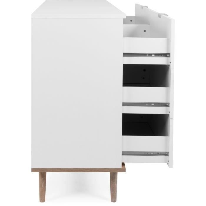 Cómoda Göteborg 6 cajones - Decoración roble sonoma blanco - L 120 x P 40 x H 86,5 cm 5 Cómoda Göteborg 6 cajones - Decoración roble sonoma blanco - L 120 x P 40 x H 86,5 cm 5