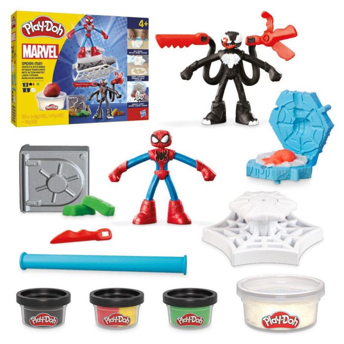 Play-Doh F9827 Set de Juego Spider-Man Marvel Lanza y Atrapa con Figuras Venom y Spider-Man, Incluye Caja Fuerte para Moldear 6 Play-Doh F9827 Set de Juego Spider-Man Marvel Lanza y Atrapa con Figuras Venom y Spider-Man, Incluye Caja Fuerte para Moldear 6