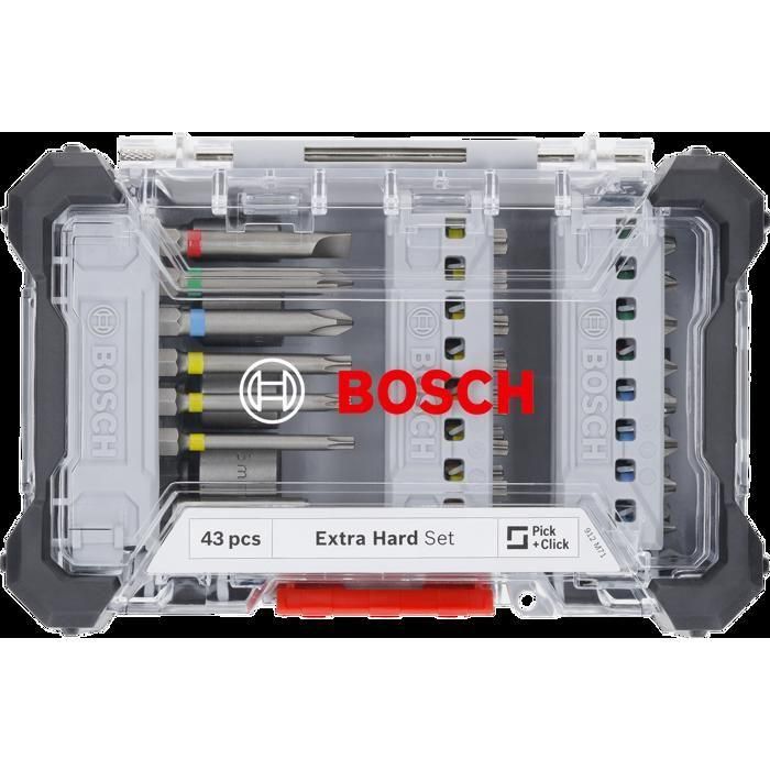 Bosch 2607017723 Juego de puntas de destornillador, 43 piezas, acero S2, caja de herramientas con sistema de seleccíon y clic. 1