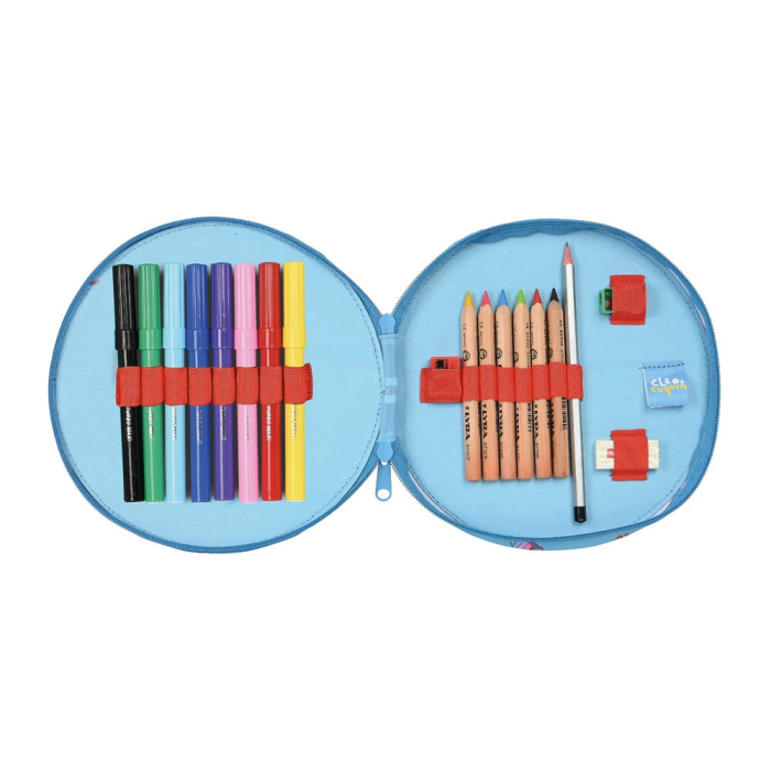 Plumier Cleo & Cuquin Good Night Redondo Azul (18 Piezas) 2