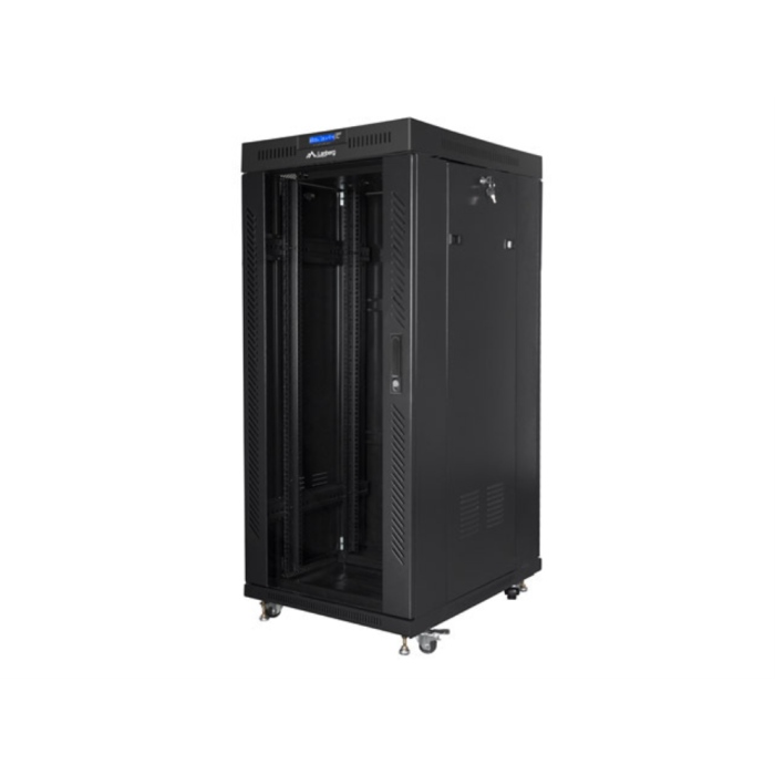 Lanberg FF01-8027-12BL Armario Rack Independiente 27U, Capacidad 1200kg, Rieles, IP20, Negro