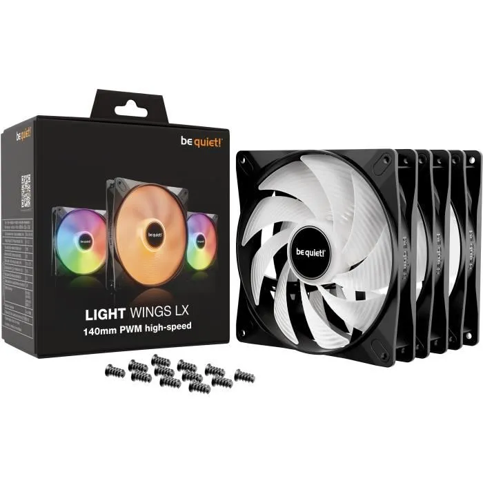 Be Quiet Light Wings LX BL130 Ventilador de Caja PWM 140 mm Triple Pack Alta Velocidad 4 Be Quiet Light Wings LX BL130 Ventilador de Caja PWM 140 mm Triple Pack Alta Velocidad 4