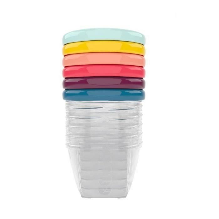Babymoov Babybols Kit M - 6 x 180 ml - Tarros Herméticos para Almacenamiento y Transporte de Comidas para Bebés