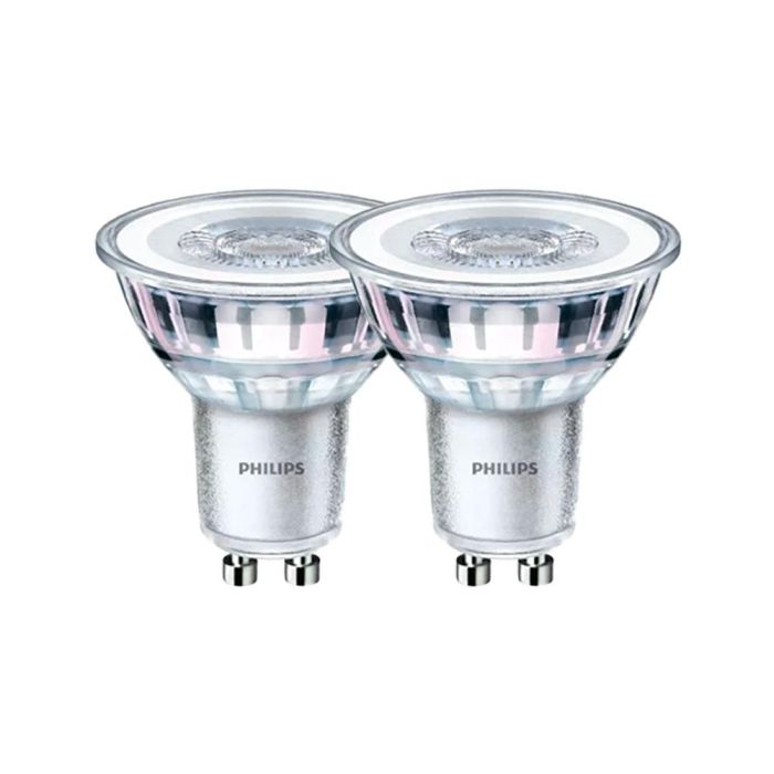 Philips Bombilla LED GU10 4.6W (Eq. 50W) 355lm 2700K Luz Cálida Dicroica Pack 2 Unidades 0 Philips Bombilla LED GU10 4.6W (Eq. 50W) 355lm 2700K Luz Cálida Dicroica Pack 2 Unidades 0