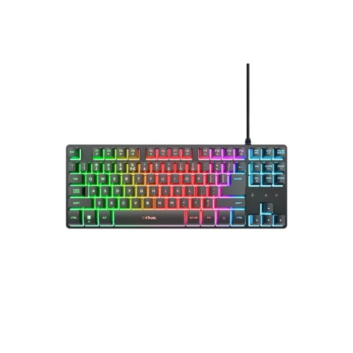 Trust Gaming GXT 833 Thado Teclado Gaming Mecánico TKL Tenkeyless 87 Teclas, Retroiluminación RGB, Antighosting 10-Key, Cable 1.8 m, 25888