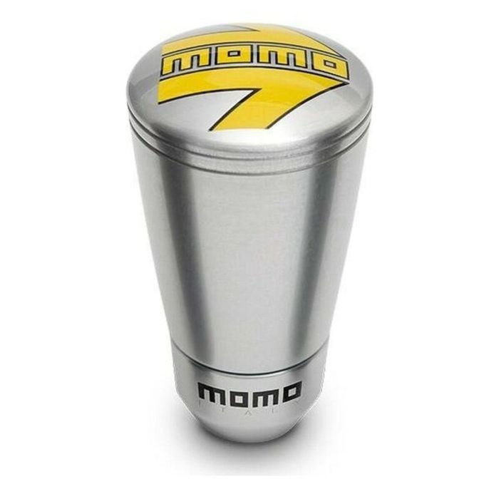 Momo MOMPOSK50SILVERL Pomo de palanca de cambios Sk-50 de aluminio y cuero, brillante gris Momo MOMPOSK50SILVERL Pomo de palanca de cambios Sk-50 de aluminio y cuero, brillante gris