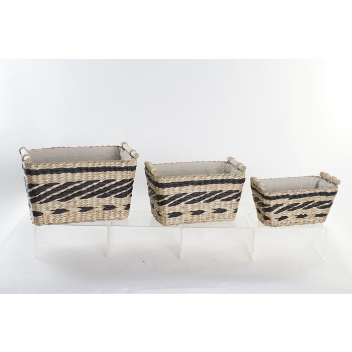 Cesta Colonial DKD Home Decor Natural Gris Oscuro 26 x 24 x 38 cm Set de 3 Cesta Colonial DKD Home Decor Natural Gris Oscuro 26 x 24 x 38 cm Set de 3
