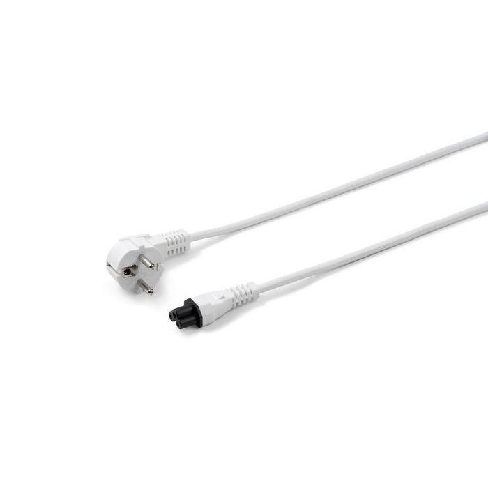 MicroConnect Cable Alimentación Schuko CEE 7/7 en Ángulo a C5 'Mickey Mouse' para Portátil 1.8m Blanco