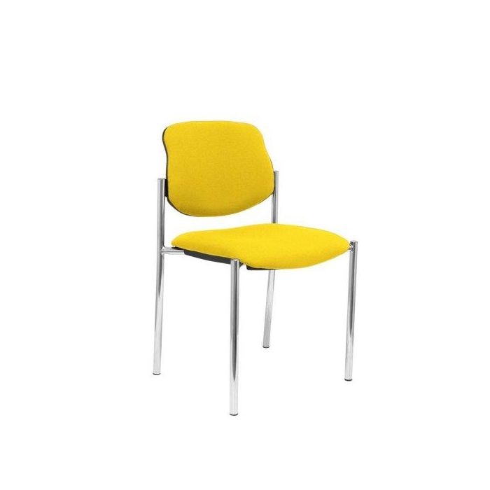 Silla Piqueras Y Crespo Villalgordo Confidente Chasis Cromo Asiento Y Respaldo Tapizados Bali Amarillo
