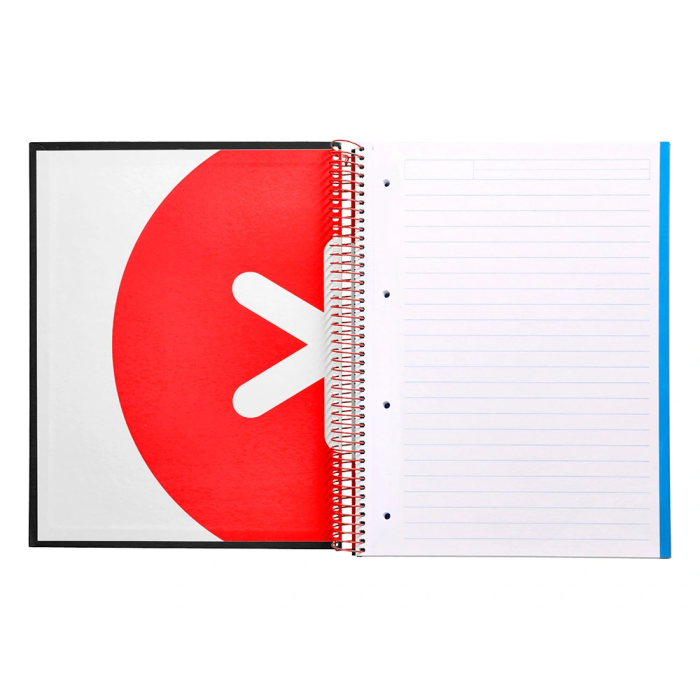 Antartik Cuaderno Espiral A4 Tapa Forrada 120 Hojas 90gr Micro Horizontal Negro 5 Bandas 4 Taladros 6