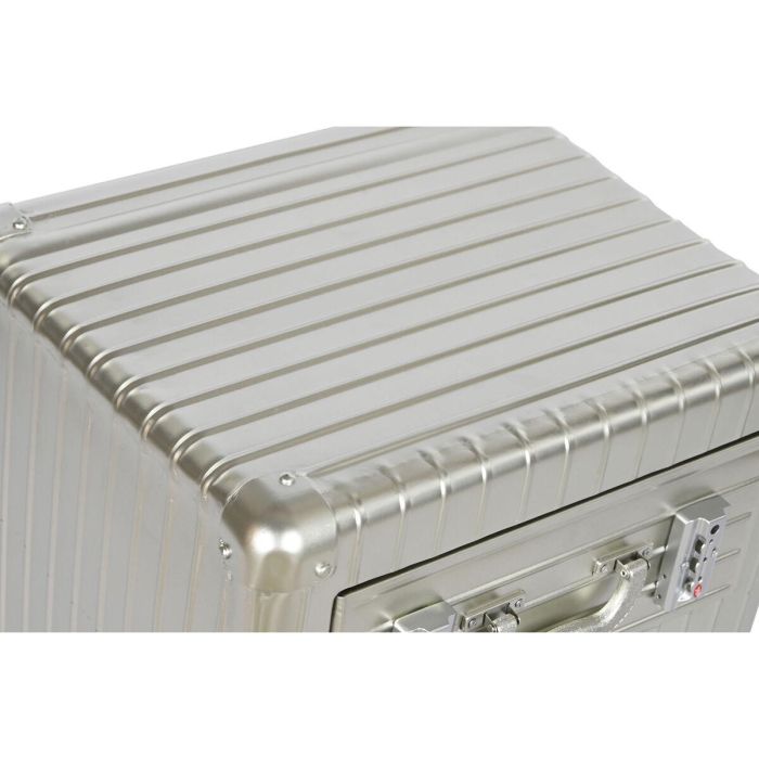 Mesita de Noche Home ESPRIT Plateado Metal Madera MDF 46 x 39 x 63 cm 6 Mesita de Noche Home ESPRIT Plateado Metal Madera MDF 46 x 39 x 63 cm 6