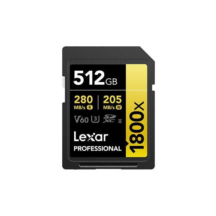 Lexar Professional 1800X 512 GB Sdxc Uhs-Ii Class 10 Lexar Professional 1800X 512 GB Sdxc Uhs-Ii Class 10